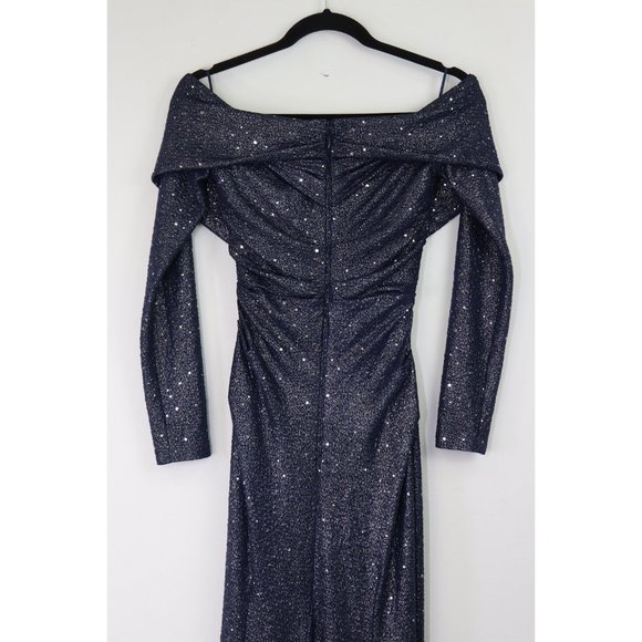 NEW Talbot Runhof Mermaid Sequin Gown Off The Shoulder Metallic Maxi Dress 4 - Picture 9 of 9